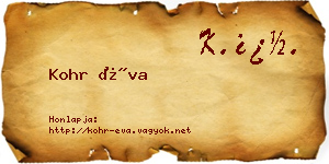 Kohr Éva névjegykártya