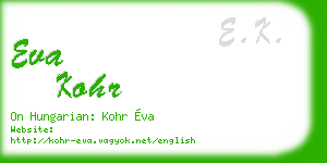 eva kohr business card